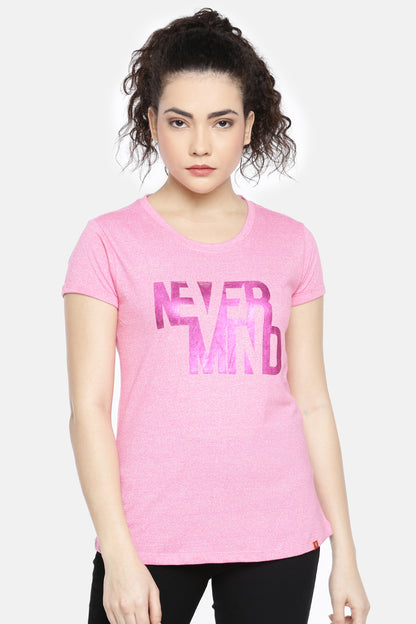 Pink Round Neck Active Tees