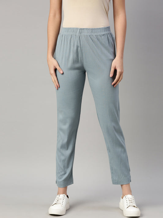 Womens Solid Cigar Pant - Blue Star
