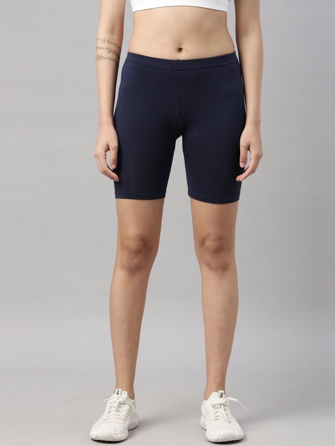 Womens 4-Way Stretch Cycling Shorts Navy Blue1
