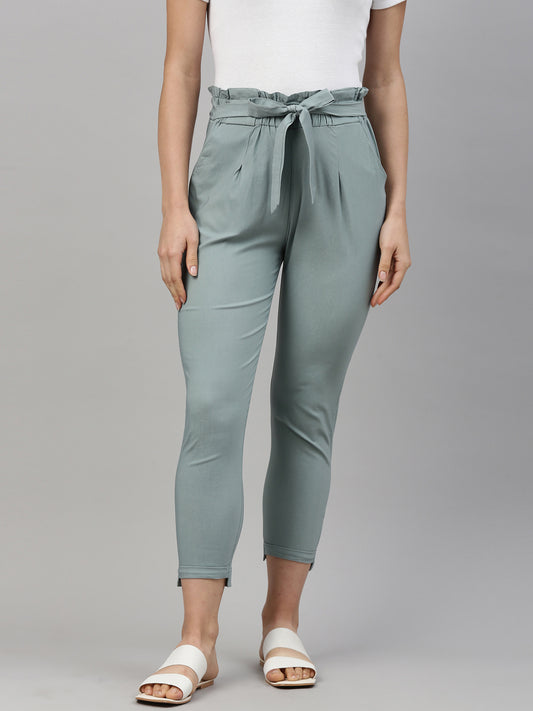 Womens Solid Knot Pant - S Green