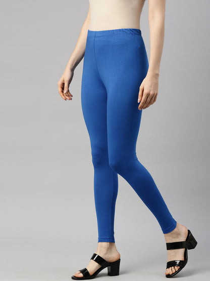 Womens 4 Way Stretch Ankle Leggings - R Blue