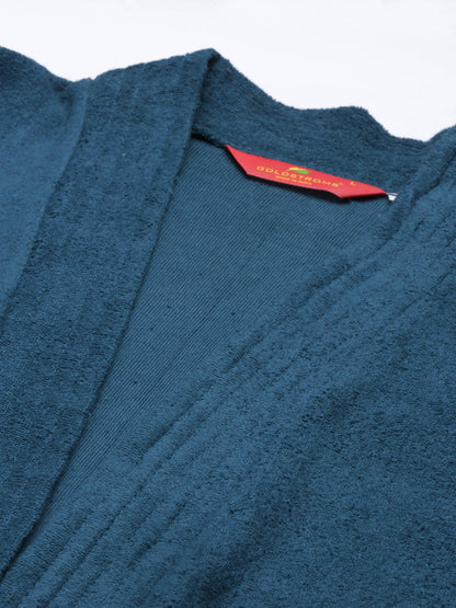 Mens Plain Bathrobe - Indigo