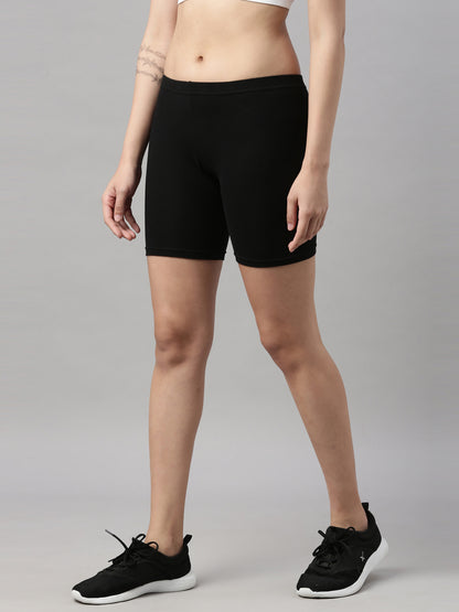 Womens 4-Way Stretch Cycling Shorts - Black