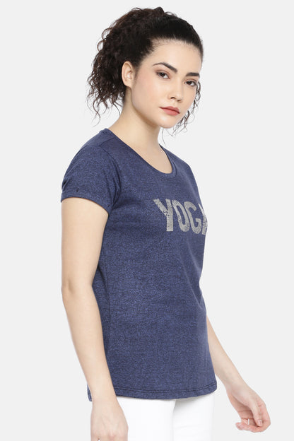 Navy Blue Round Neck Active Tees