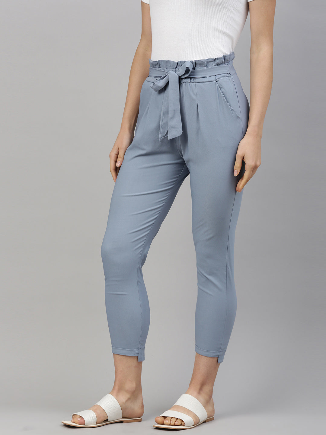 Womens Solid Knot Pant - R Blue – Minelli