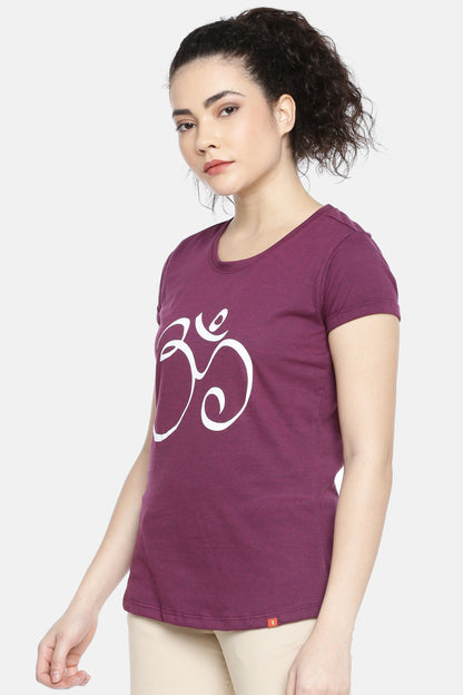 Wine Round Neck Active Tees