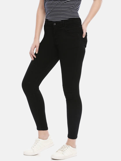 Womens Mid Rise Slim Fit Denim - Black