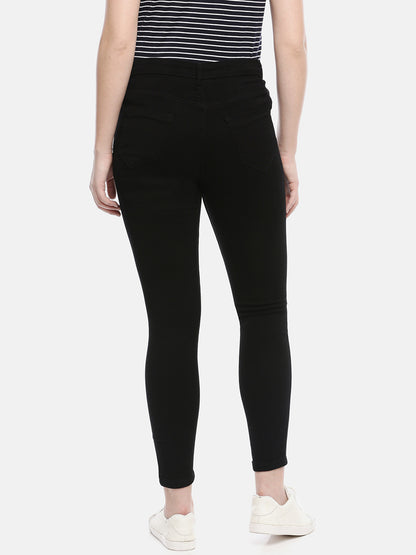 Womens Mid Rise Slim Fit Denim - Black