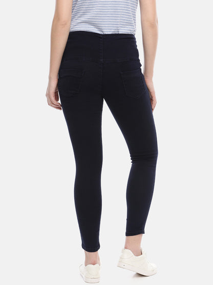 Womens High Rise Slim Fit Denim - Navy Blue