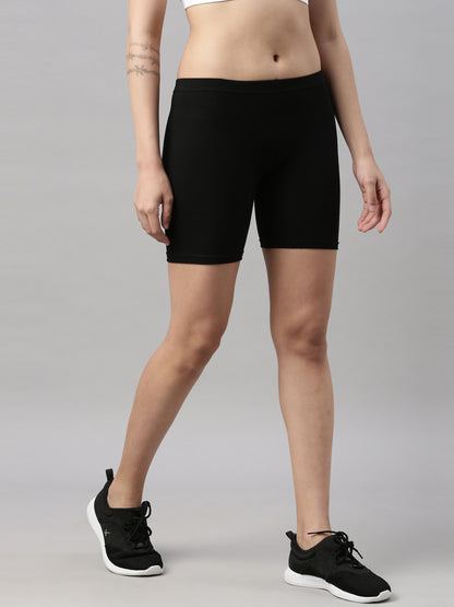 Womens 4-Way Stretch Cycling Shorts - Black