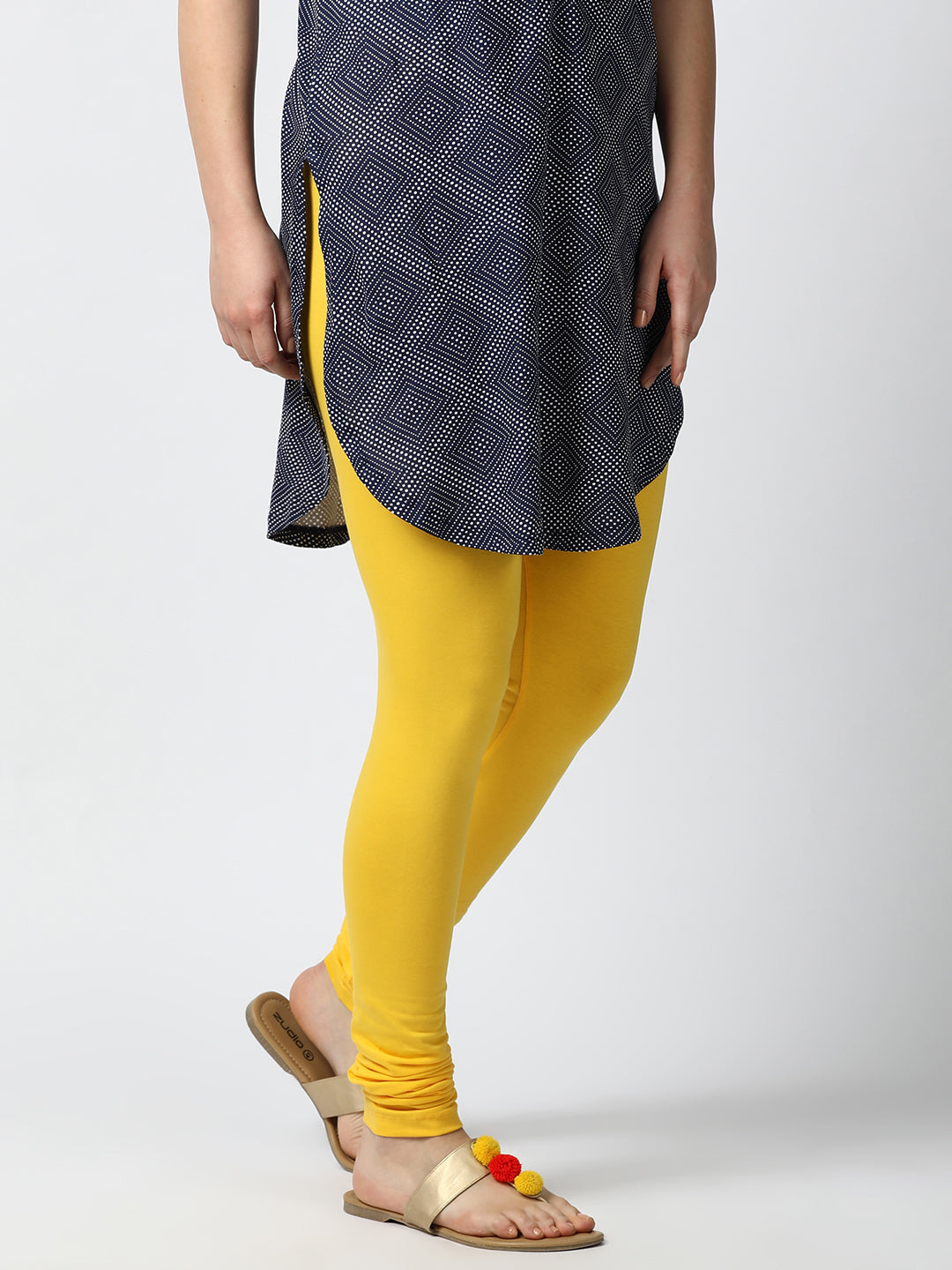 Buy online Yellow Solid Ankle Length Leggings from Capris & Leggings for  Women by Mad Colors for ₹399 at 60% off | 2024 Limeroad.com