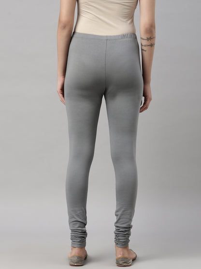 Womens 4 Way Stretch Churidar Leggings - Grey