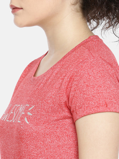 Red Round Neck Active Tees