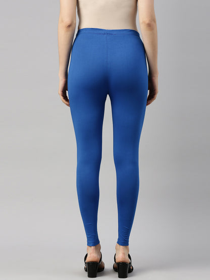 Womens 4 Way Stretch Ankle Leggings - R Blue