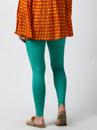 Womens 4 Way Stretch Ankle Leggings - Sea Green