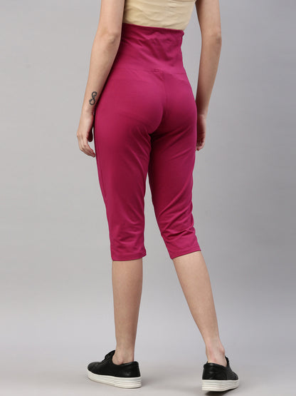 Womens Maternity Capri - Fuchsia