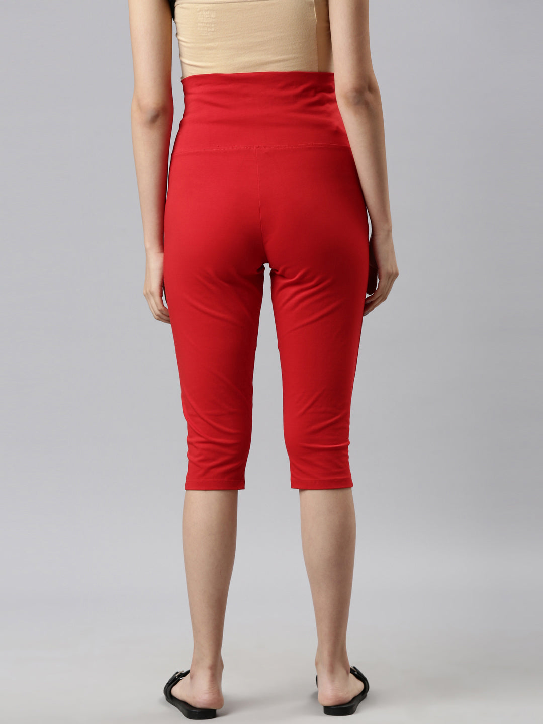 Womens Maternity Capri - Red