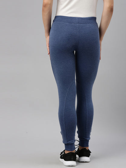 Womens Narrow Bottom Joggers With Side Pockets - Indigo