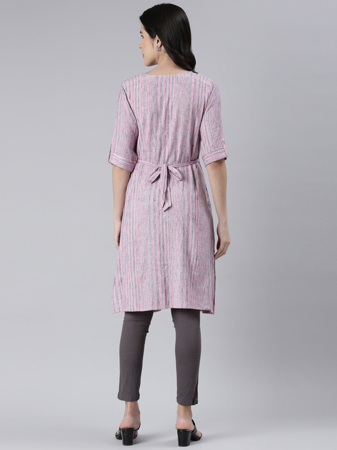 Pink-Colored Maternity Kurta