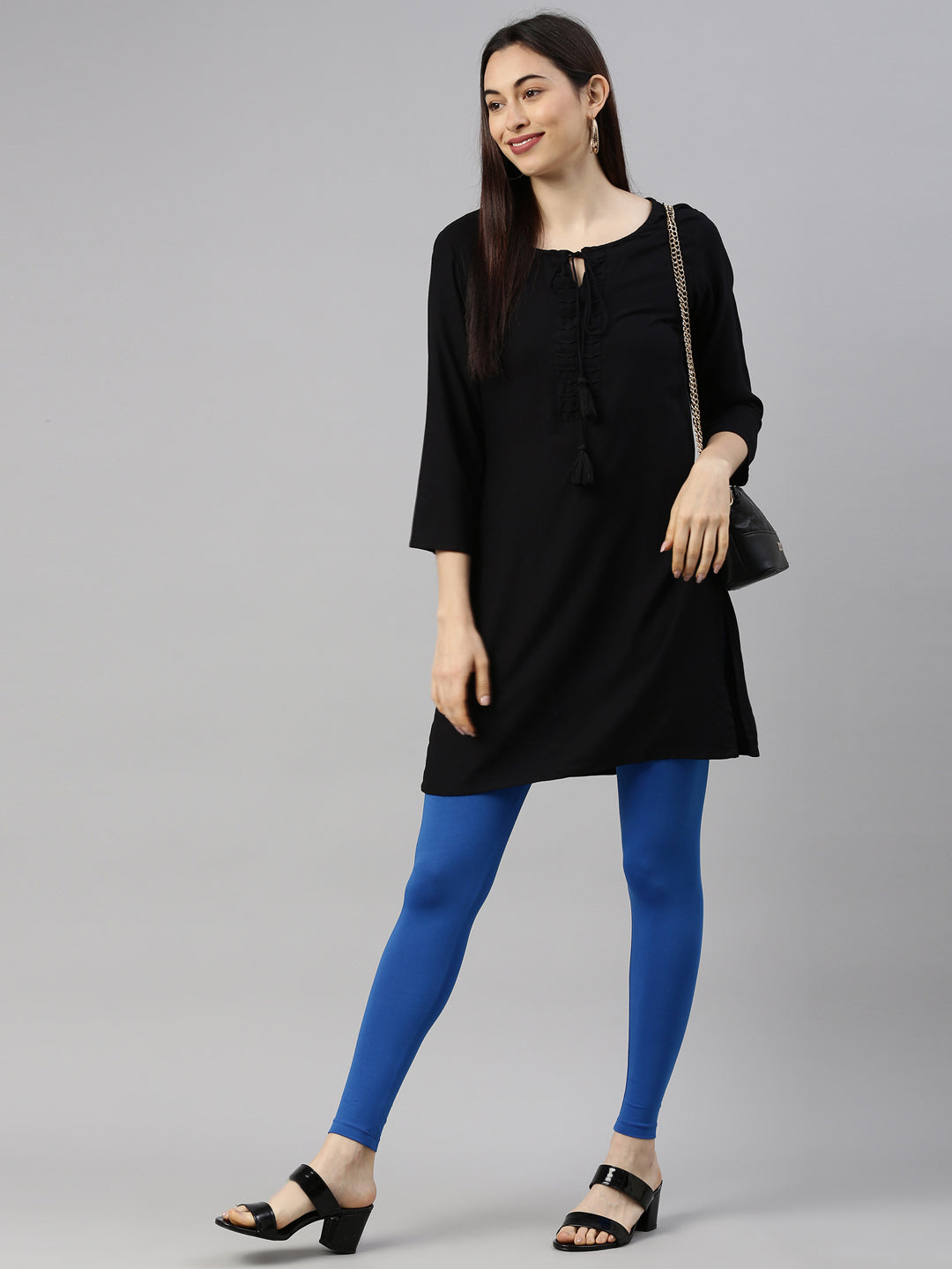 Womens 4 Way Stretch Ankle Leggings - R Blue