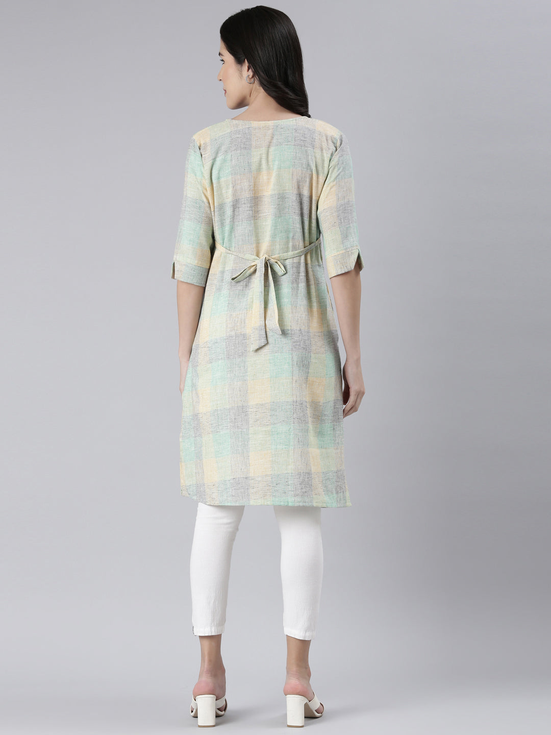 Womens Printed Maternity Kurti - Green