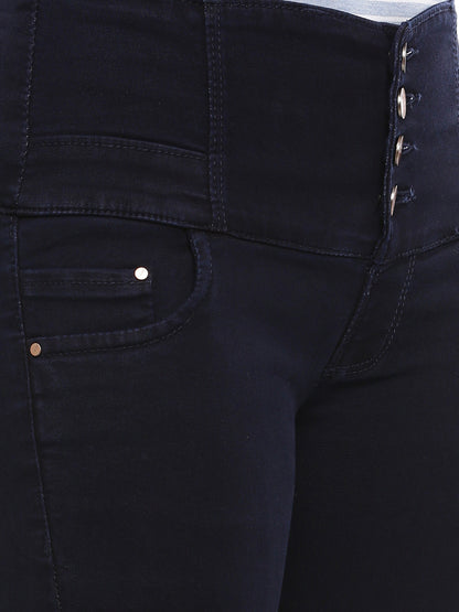 Womens High Rise Slim Fit Denim - Navy Blue