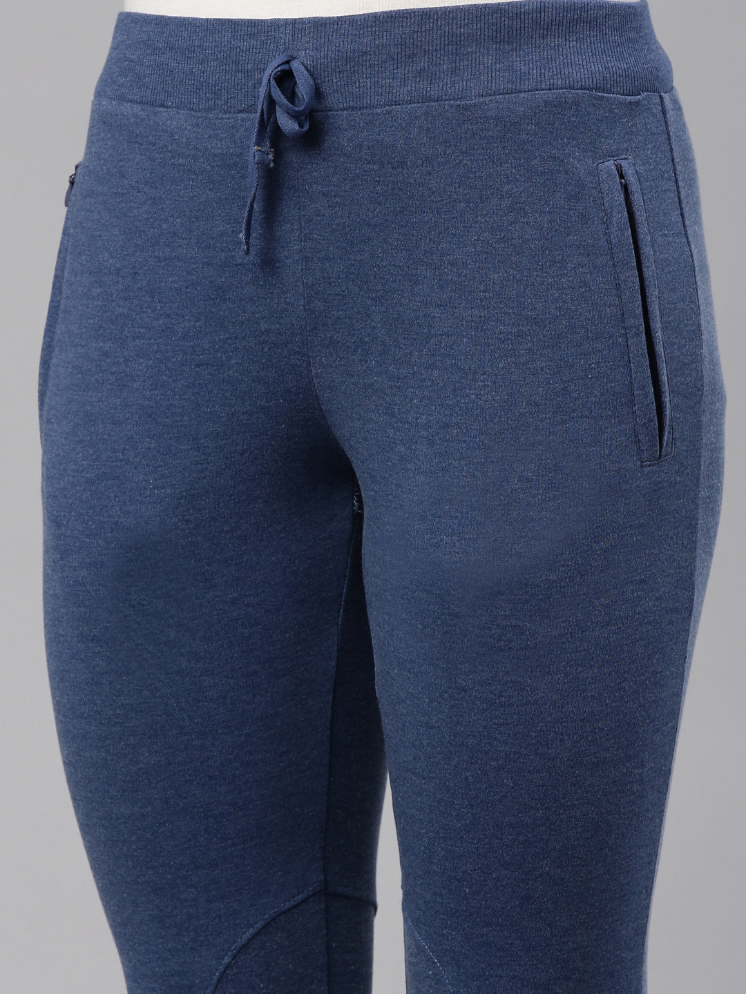 Womens Narrow Bottom Joggers With Side Pockets - Indigo