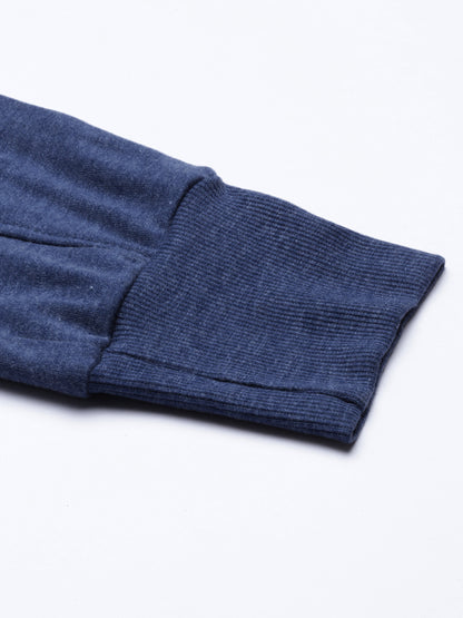 Womens Narrow Bottom Joggers With Side Pockets - Indigo