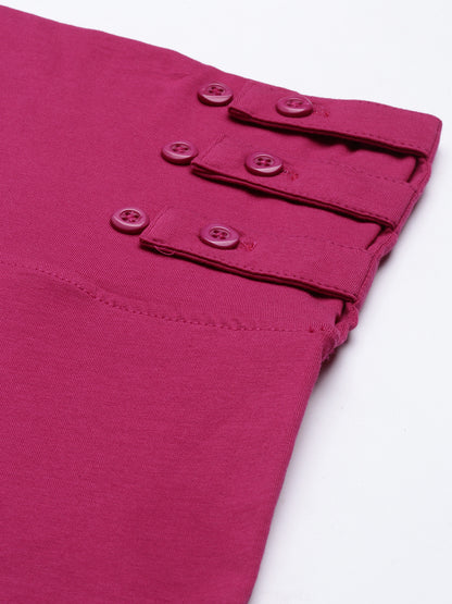 Womens Maternity Capri - Fuchsia