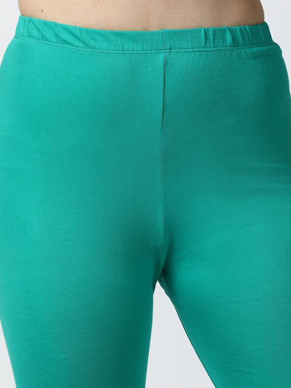 Womens 4 Way Stretch Ankle Leggings - Sea Green