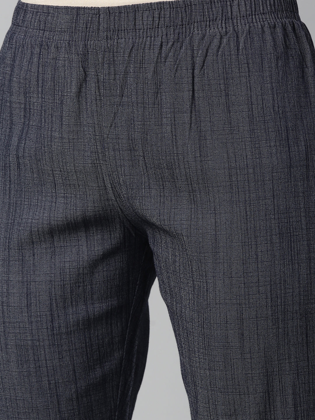 Womens Stretchable Solid Cigar Pant - Denim Blue