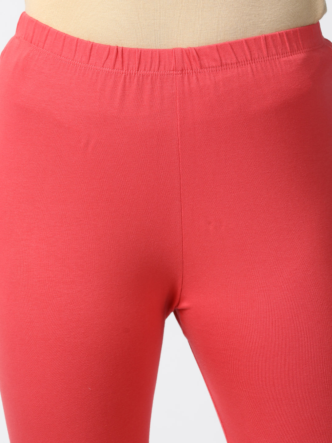Peach Pink Chic  Women's Comfort In Cotton Ankle-Length Leggings