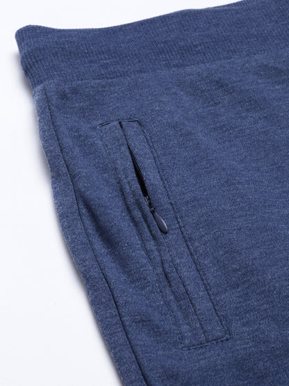 Womens Narrow Bottom Joggers With Side Pockets - Indigo