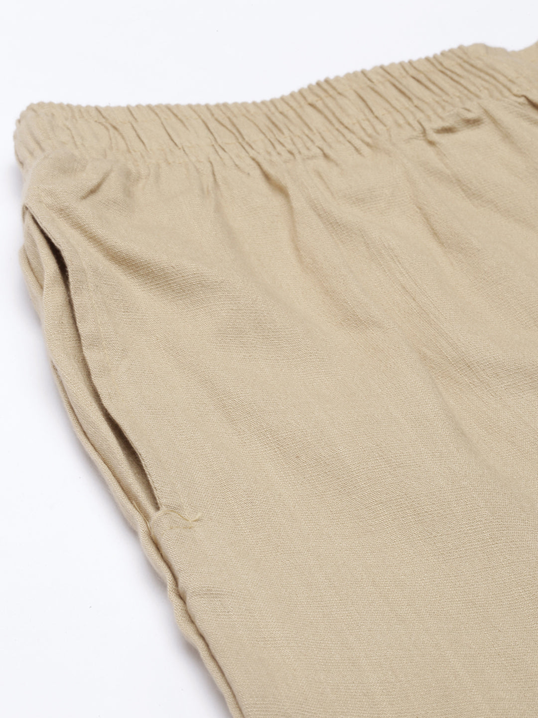 Womens Stretchable Solid Cigar Pant - L.Chickoo