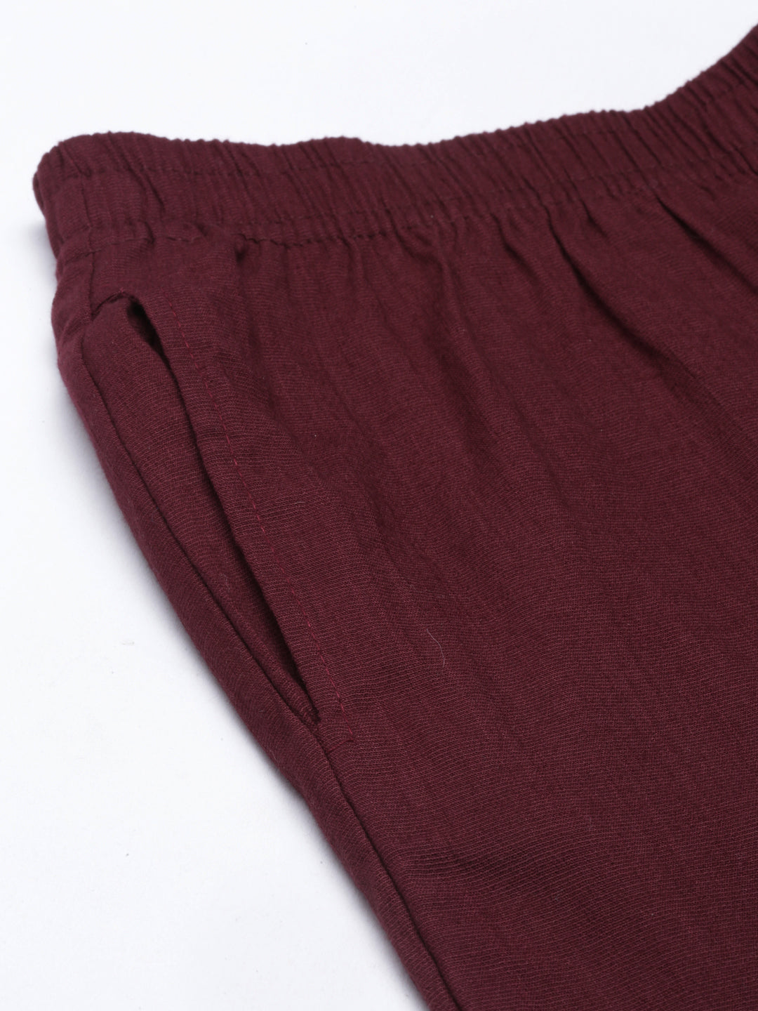 Womens Stretchable Solid Cigar Pant - Wine