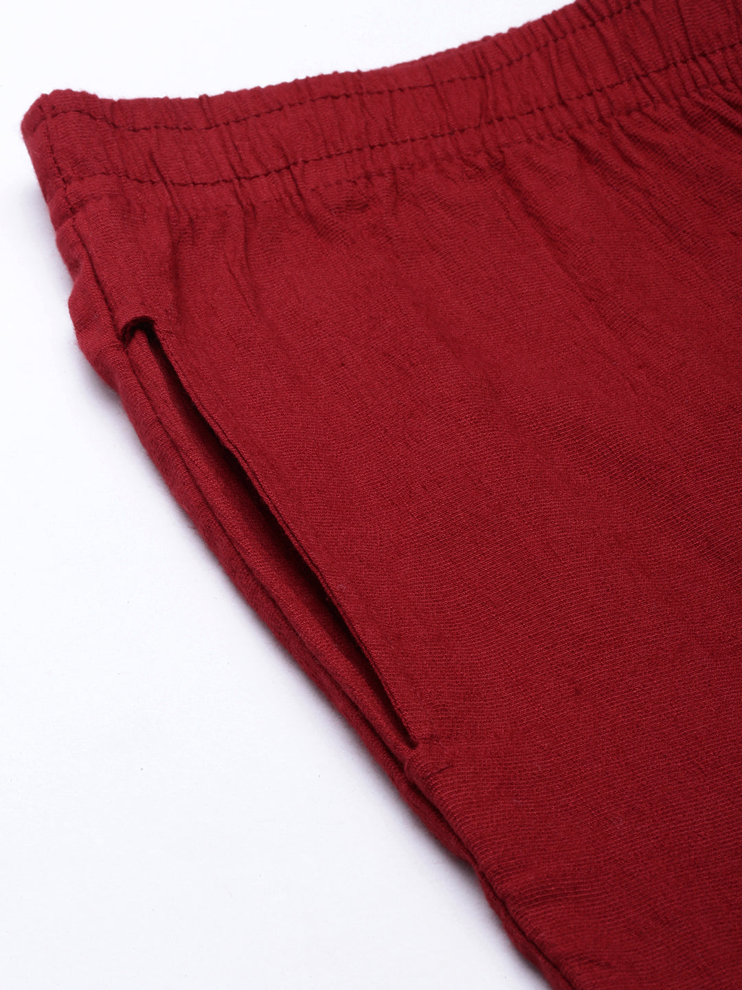 Womens Stretchable Solid Cigar Pant - Maroon