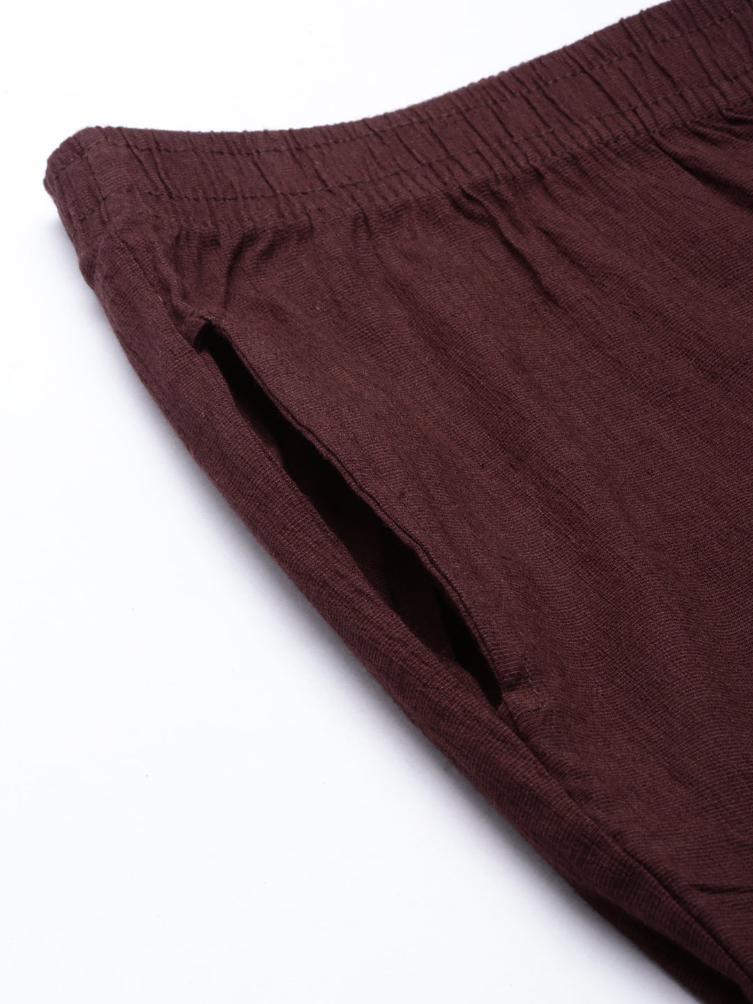 Womens Stretchable Solid Cigar Pant - Coffee