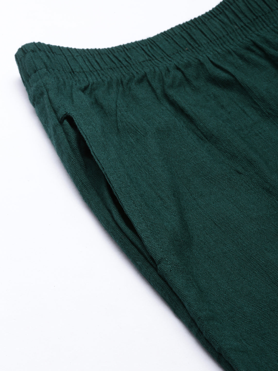 Womens Stretchable Solid Cigar Pant - Green