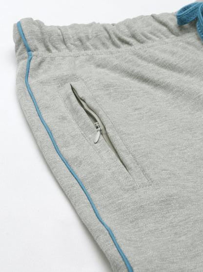 Womens Yoga Capri With Zipper Pocket - Grey Melange