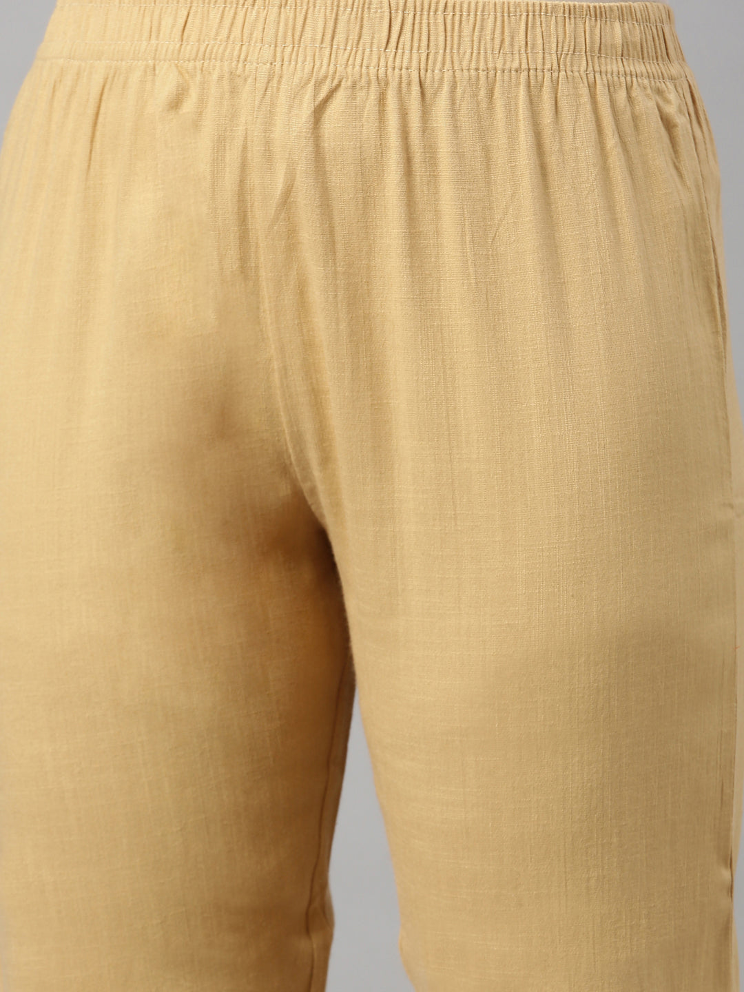 Womens Stretchable Solid Cigar Pant - Skin