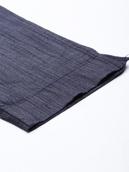 Womens Stretchable Solid Cigar Pant - Denim Blue