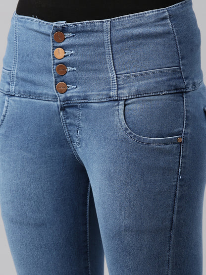 Womens High Rise Slim Fit Denim - Blue