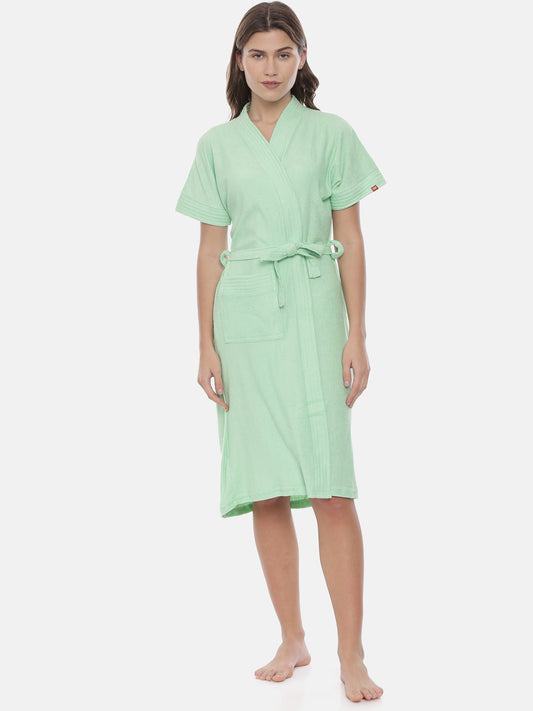 Womens Solid Bathrobe - Pista