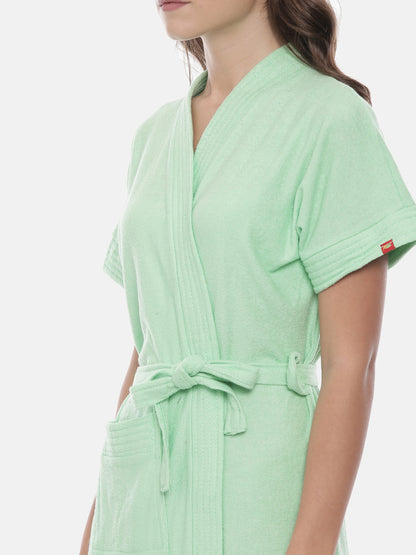 Womens Solid Bathrobe - Pista