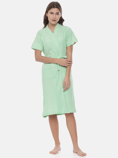 Womens Solid Bathrobe - Pista